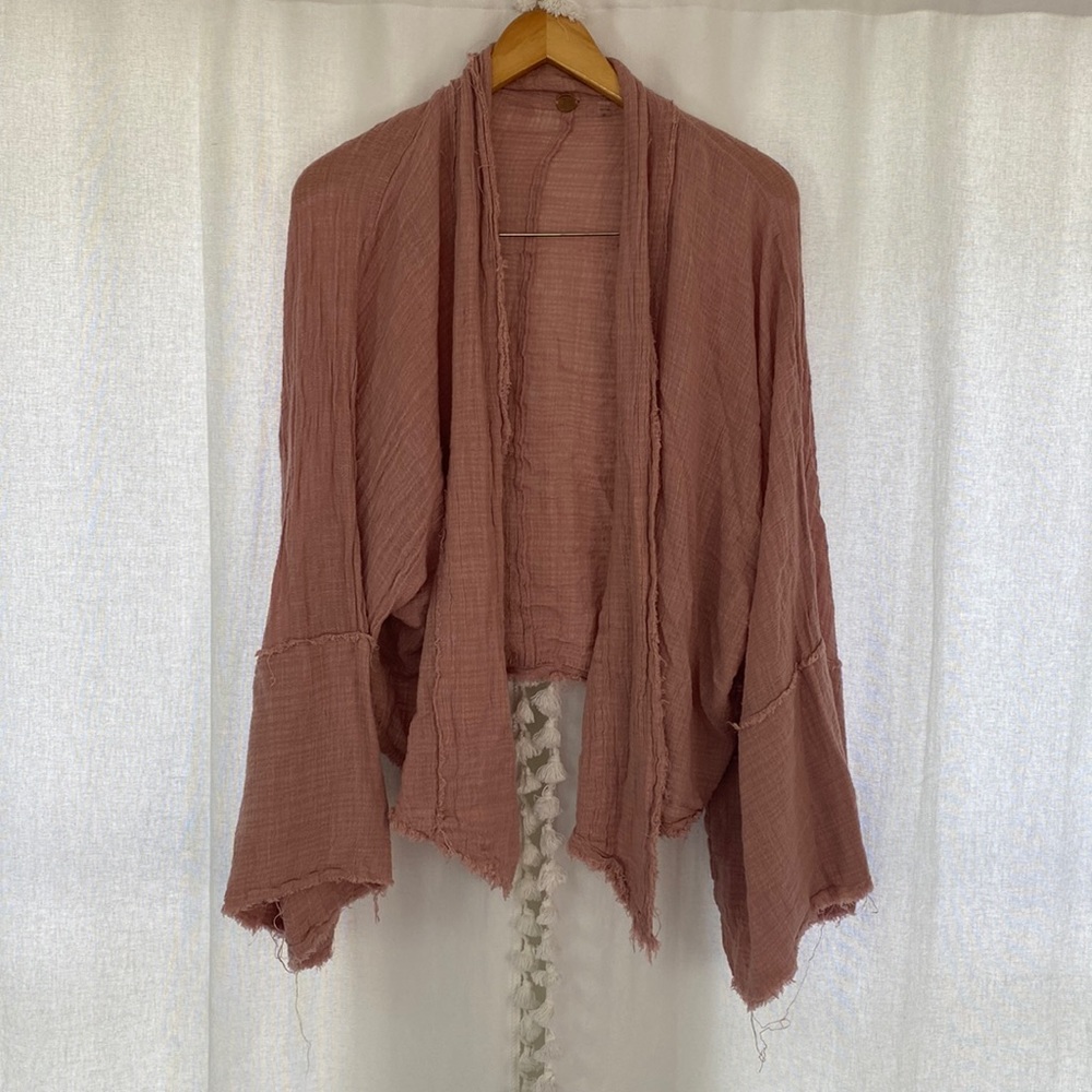 free people wrap top in rose